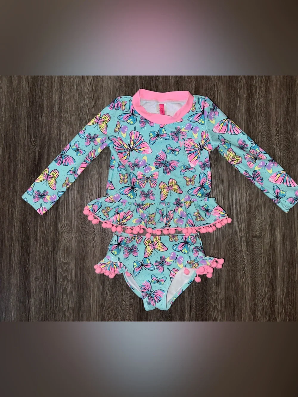 Betsey Johnson Butterfly rashguard swimsuit